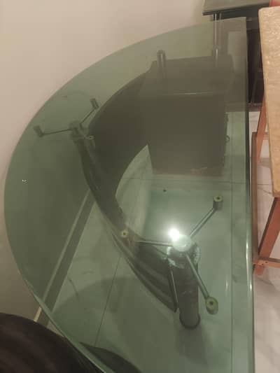 (2 Pcs) Glass Top Office Table Set