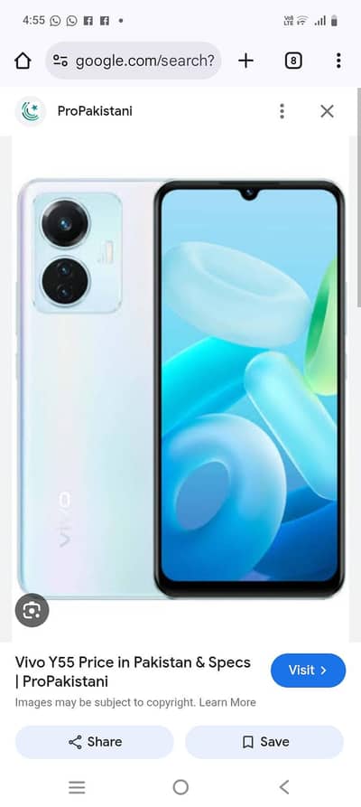 Vivo Y55, 8/128 ,Amulate display,  in display fingerprint