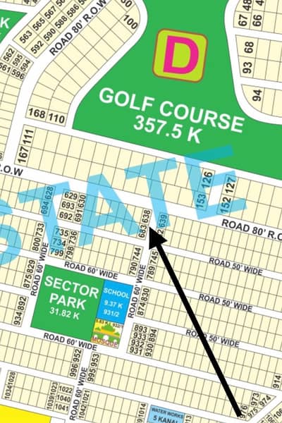 Corner plot Facing 2 kanal 80 feet Road