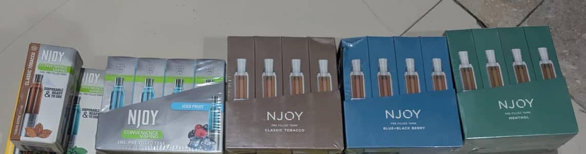 NJOY Refilled tank Flavours