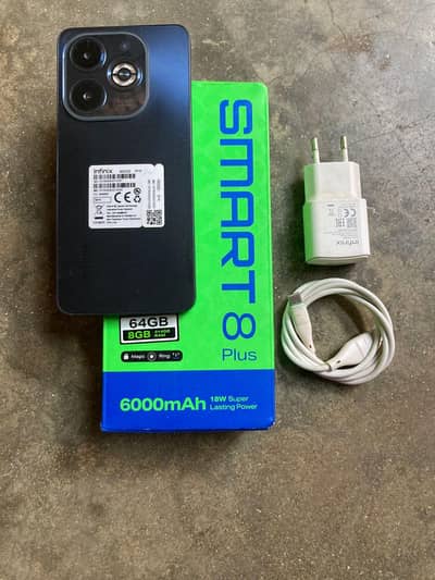 Infinix Smart 8 plus 4+4 8GB 64GB complete saman pack mobile 10by10