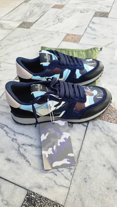 Valentino - Camouflage Rockrunner Blue Multicolor [Size Euro 41]