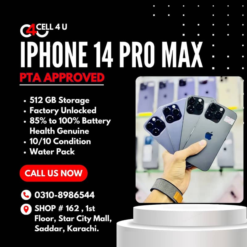 iphone 14 pro max | 512gb | pta approved | 10/10 condition | cell4u 0