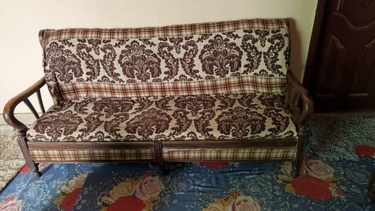 Wooden Sofa Set (3+1+1)