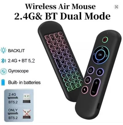 2.4GHz Wireless M5 Air Mouse Bluetooth5.2 Mini Keyboard Voice Backlit