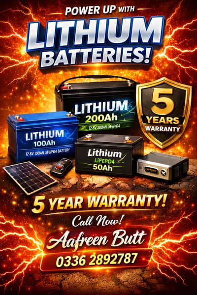 Lithium Batteries Available – 5 Years Warranty!