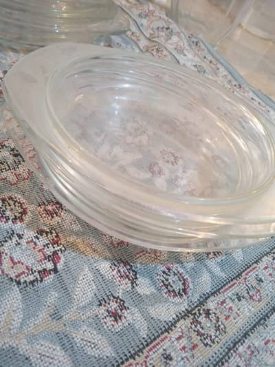 6-piece clear glass deep serving plate/ pasta plates