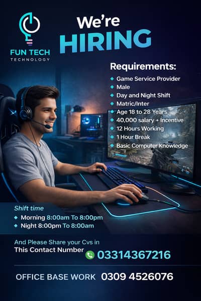 Job For Game Lovers Software House in Lahore | Jobs | Staff Required