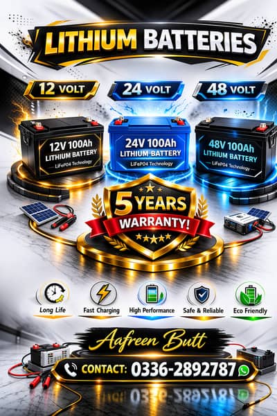 Lithium Batteries Available – 5 Years Warranty!