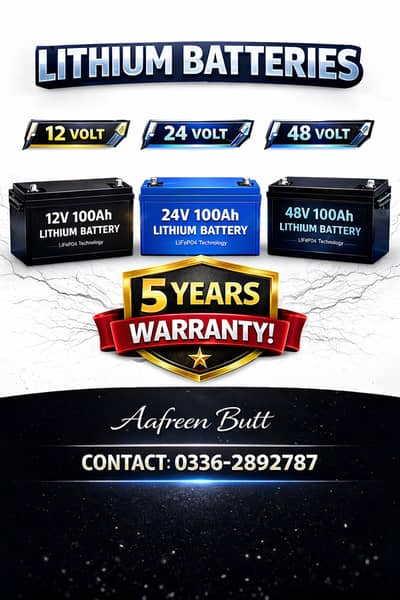 Lithium Batteries Available – 5 Years Warranty!