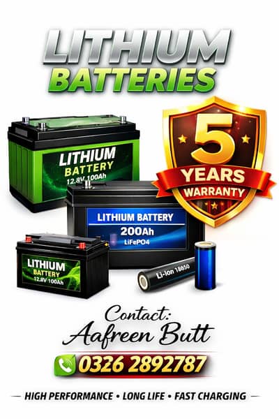 Lithium Batteries Available – 5 Years Warranty!