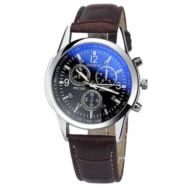 wrist watch men 3pcs blue light glass men's watch
