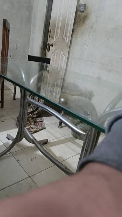 Modern Glass Dining / Office Table – Slightly Used