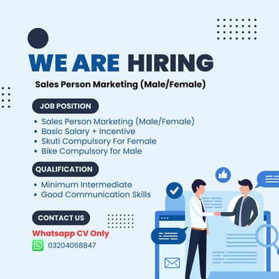 Hiring Sales Marketing, Labour Packing, Delievery boy