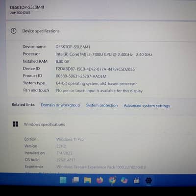 Lenovo Thinkpad i3 7th Generation