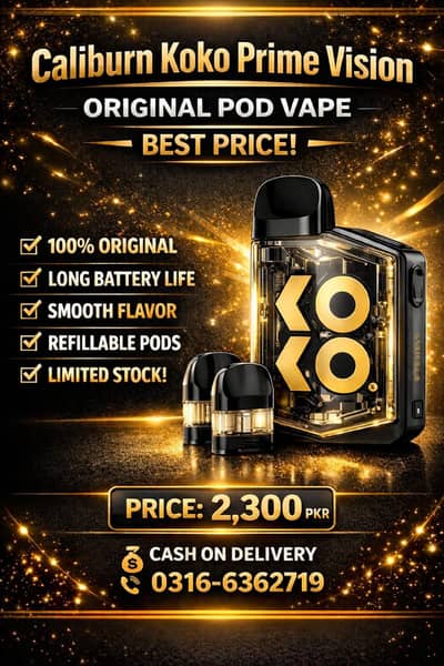 Original Caliburn Koko Prime Vision Pod Vape – Limited Stock Wholesale