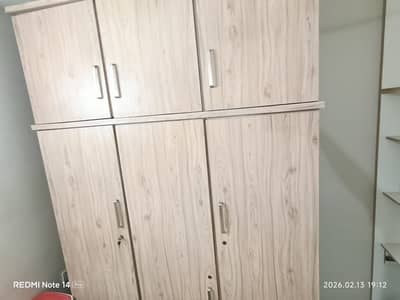 3-Door Wardrobe with Upper Storage