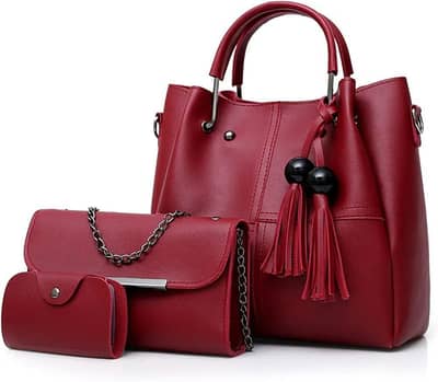 women's PU Leather Palin Handbag set