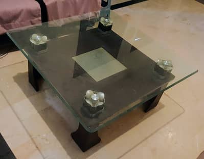 3ft Square Center Table / Coffee Table with Heavy Duty Glass Top