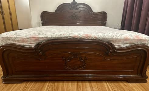 Bed Set | King Size | Luxury | 2 Side Tables+Mattress |Solid Rosewood|