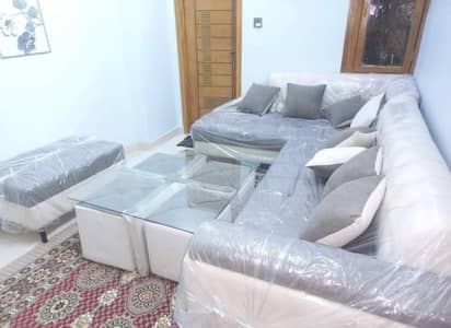 L shape sofa set with table and 4 stools 2 big chairs and morei