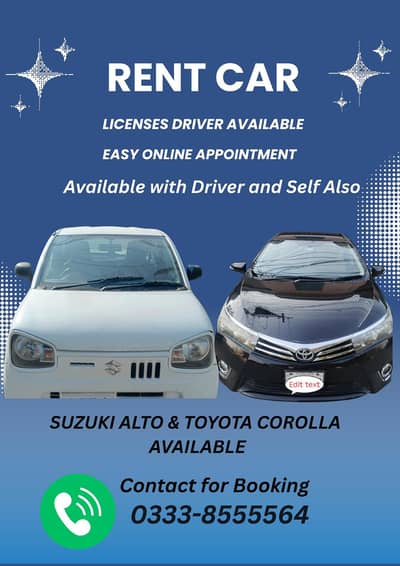 RENT A CAR with driver/self