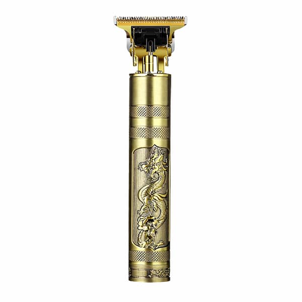 T9 USB Rechargeable Hair Trimmer for Men | Professional Beard & Hair Cutting Machine | Gold Metal Body | Zero Cut Trimmer