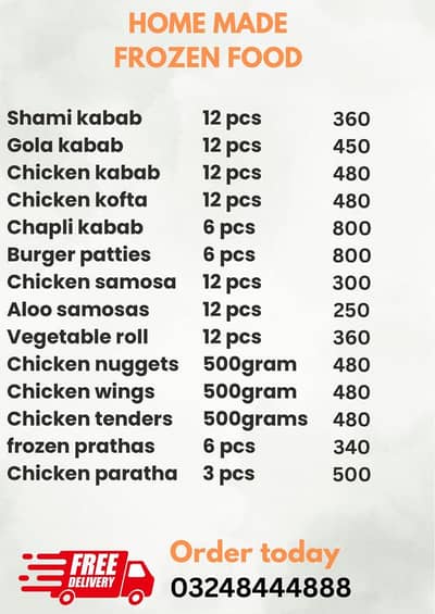 Home made frozen food