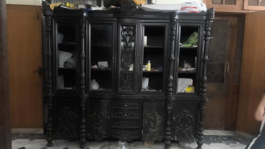 very urgent pure tali chinioti crockery cabinet almari  in low price