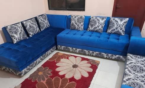 L shape 7 Seater corner Sofa Set + 2 Seater sethi