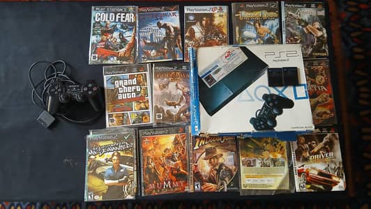 Playstation 2 Console With 1 wired Remote Control, 2 memory cards