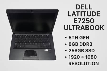 Dell Latitude E7250 Ultrabook 2015 -256GB SSD, 8GB DDR3 (Slim & Light)