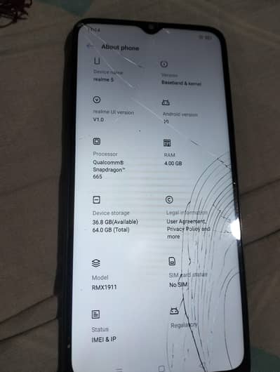 Realme 5 in good condition.