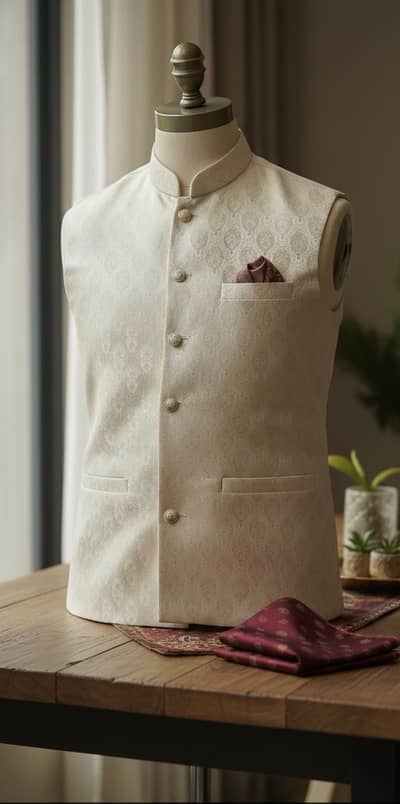 Beige Waistcoat For Men