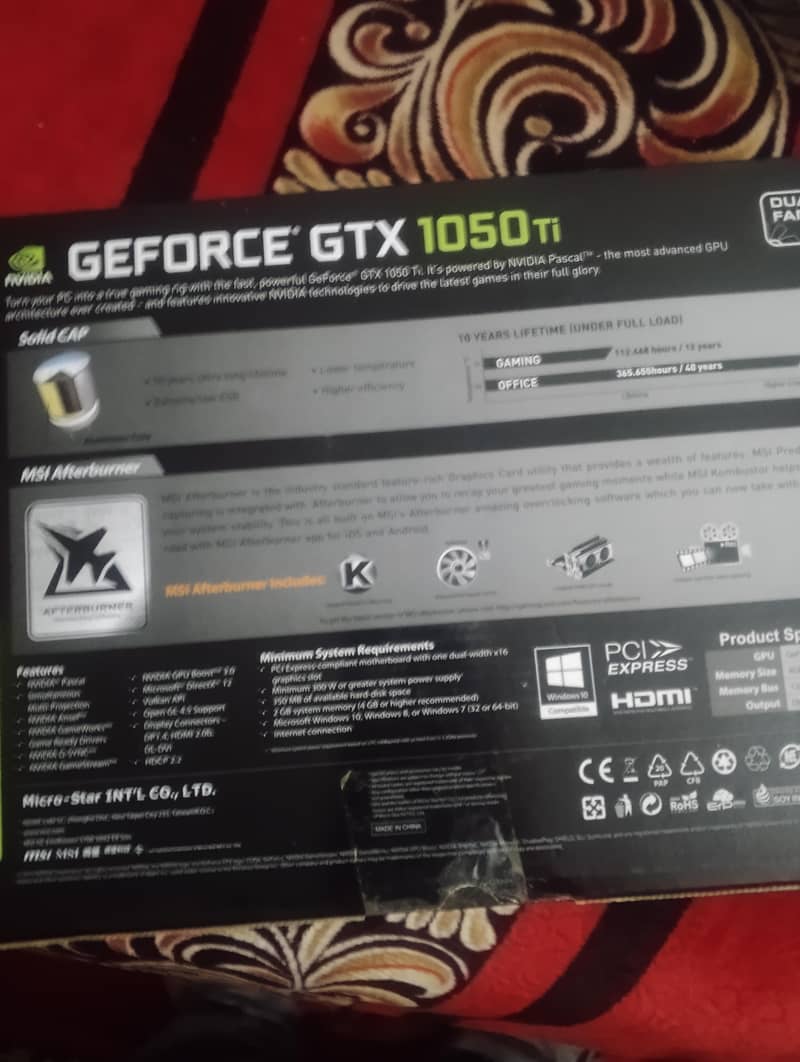 gtx 1050 ti 4gb OC with box - Computer Components - 1111354200