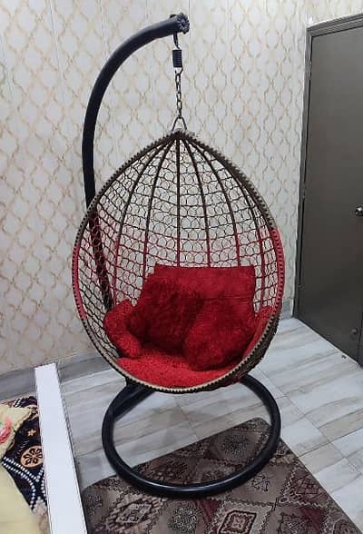 swing chair with cushion and stand ( indoor )
