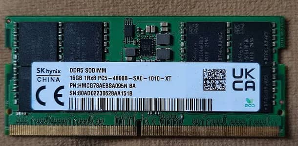 SK Hynix 16GB RAM DDR5 4800MHz Laptop Memory SODIMM (100% Working)