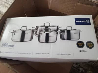 korkmaz Alfa Plus 11 PCS stainless - Steel cookware Set -  brand new