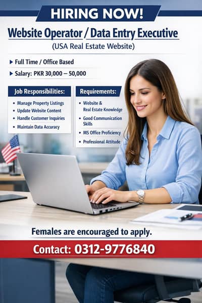 Website Operator / Data Entry Executive (USA Real Estate Website)
