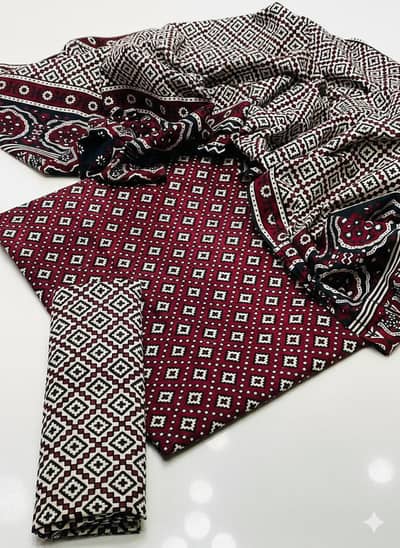 Traditional Sindhi Ajrak Suit – 3-Piece