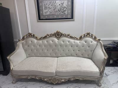 Premium White & Gold Sofa
