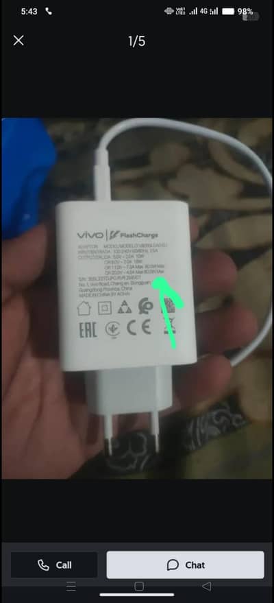 c type orgnal vivo chrger available