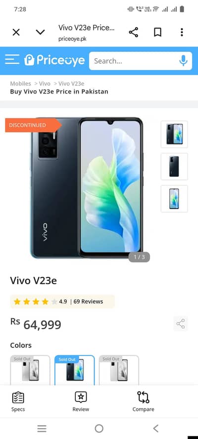 vivo v23e all ok all orignal