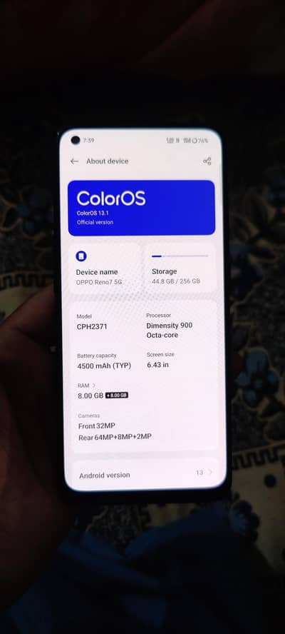 Oppo reno 7 5G 256GB