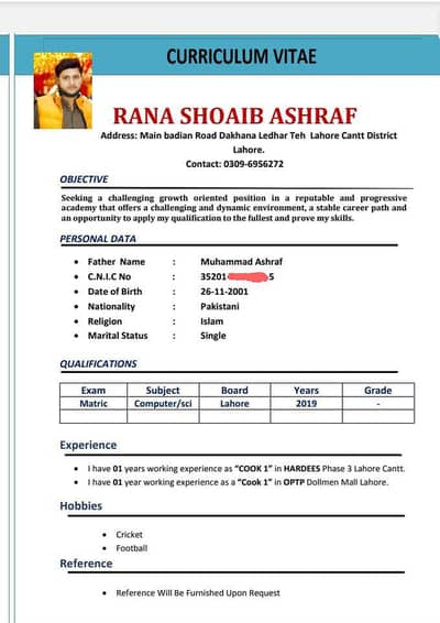 I need job Fast Food