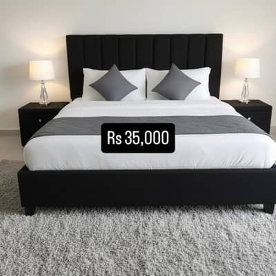 King Size Poshish Double Bed with Side Tables