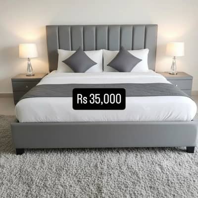 King Size Poshish Double Bed with Side Tables