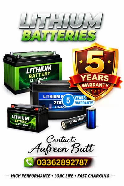 Lithium Batteries Available – 5 Years Warranty!