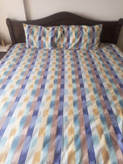 king size bed along with mattress, side tables, dressing table, habitt