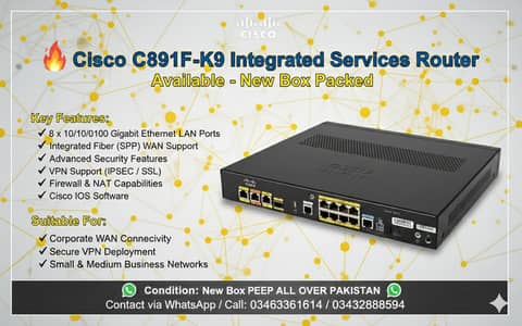 Cisco C891F-K9 ISR Router | Cisco | Switches | Services Router | Sale